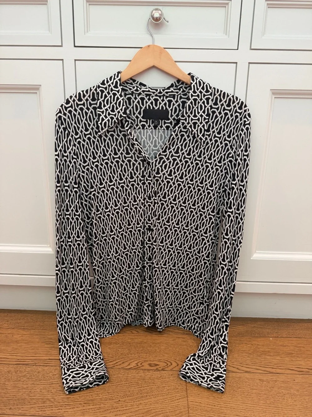 Nili Lotan Celestine Button Front Shirt Size Medium - Picture 2 of 6